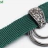 Choker ras du cou ruban vert et strass - Image 2